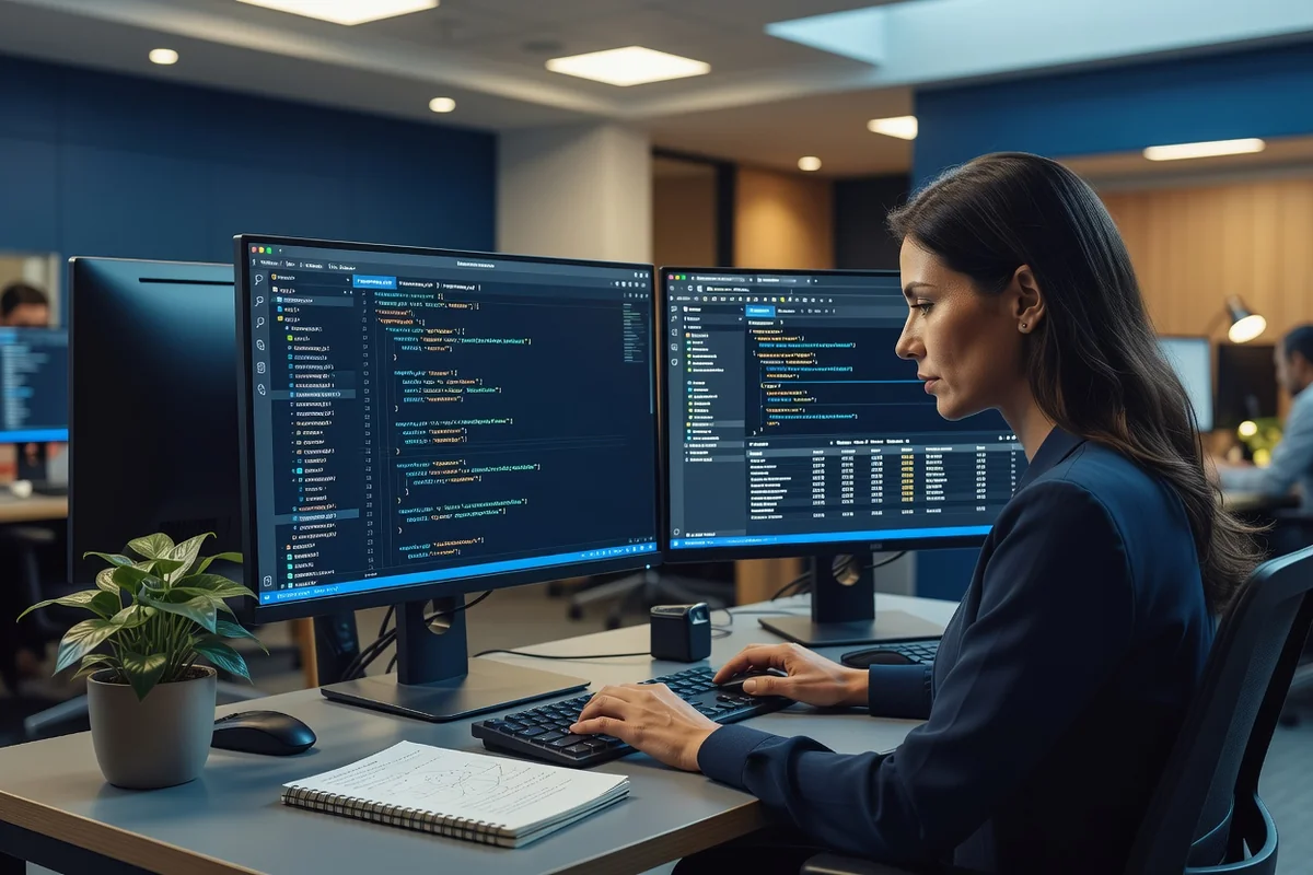 Développeuse Symfony reliant des fichiers JavaScript natifs via un importmap dans son éditeur de code